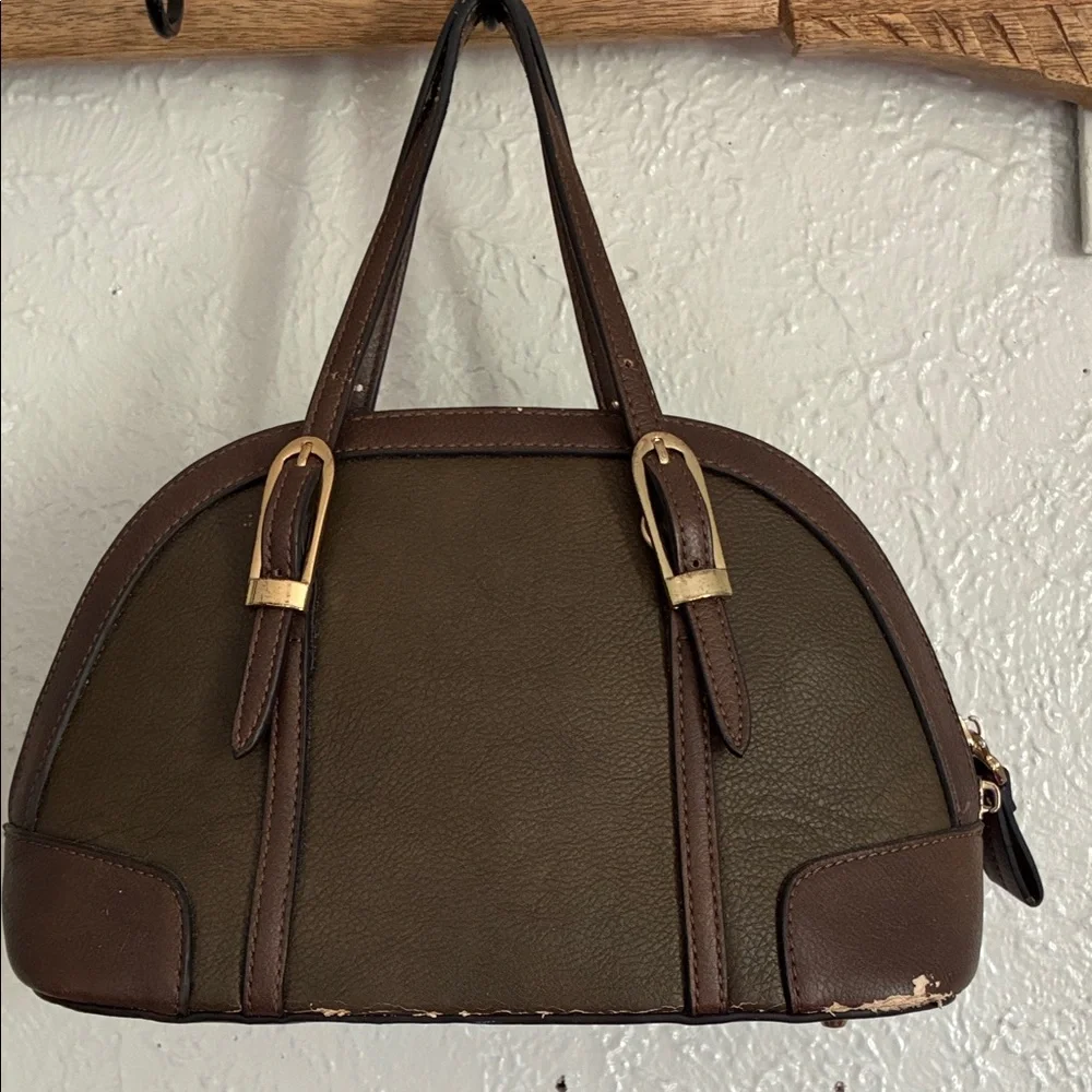 Classic Brown Dome Tote Handbag - Unbranded